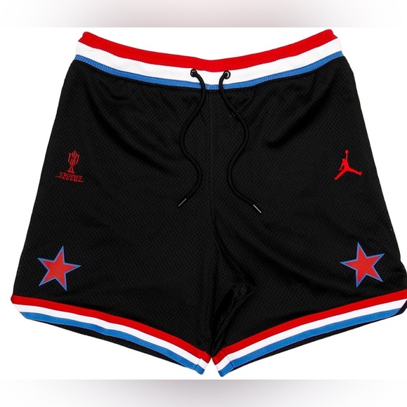RARE Mens Nike Jordan x Trophy Room Shorts Black Red Blue Size XXL - Picture 1 of 5